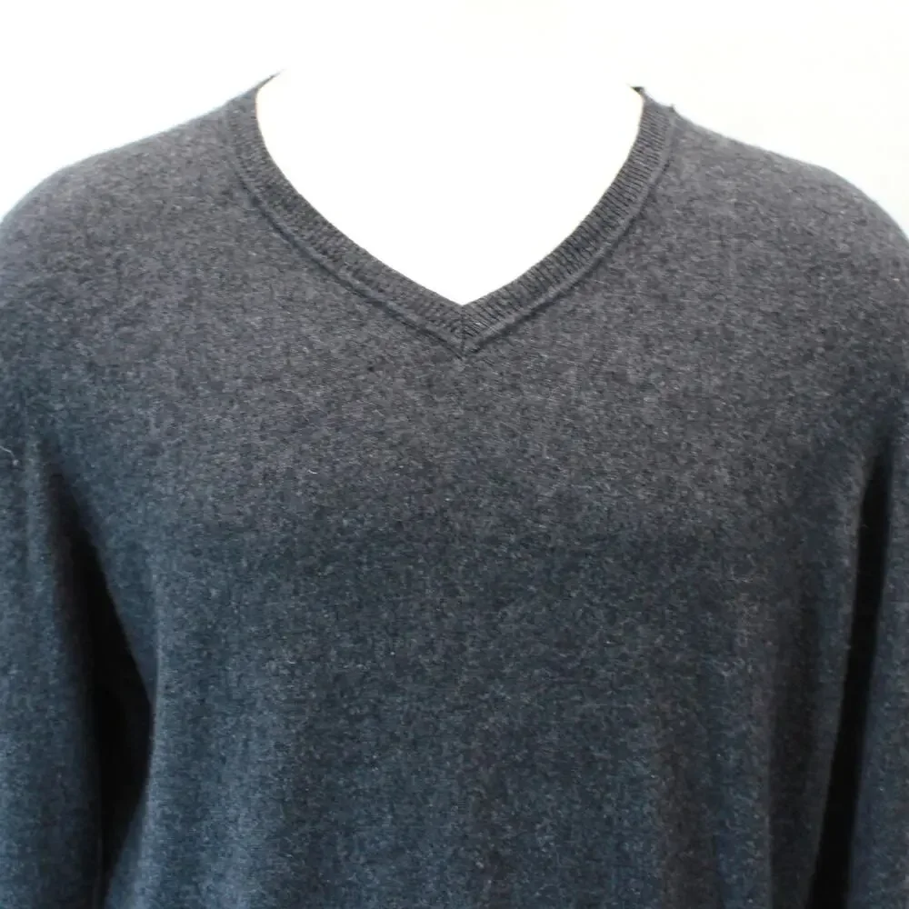 Apt.9 Men's 2-ply 100% Cashmere Gray V-Neck Sweater XXL